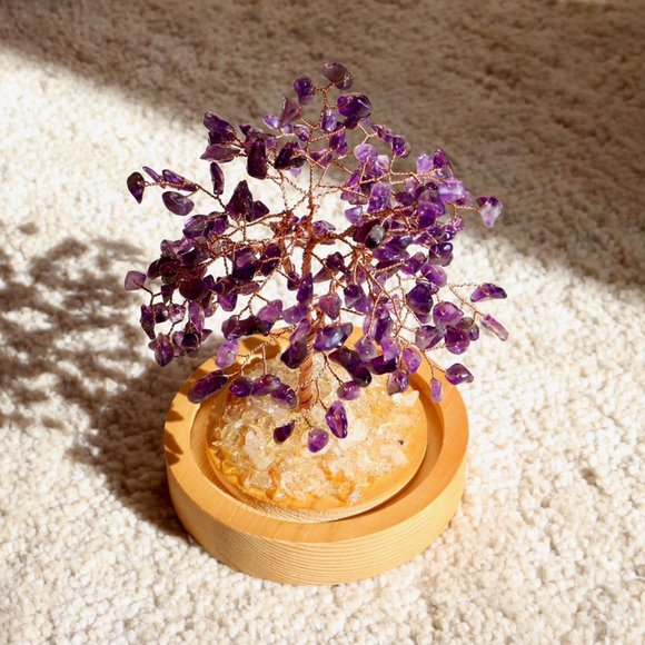 Amethyst Bonsai Tree with Natural Crystals